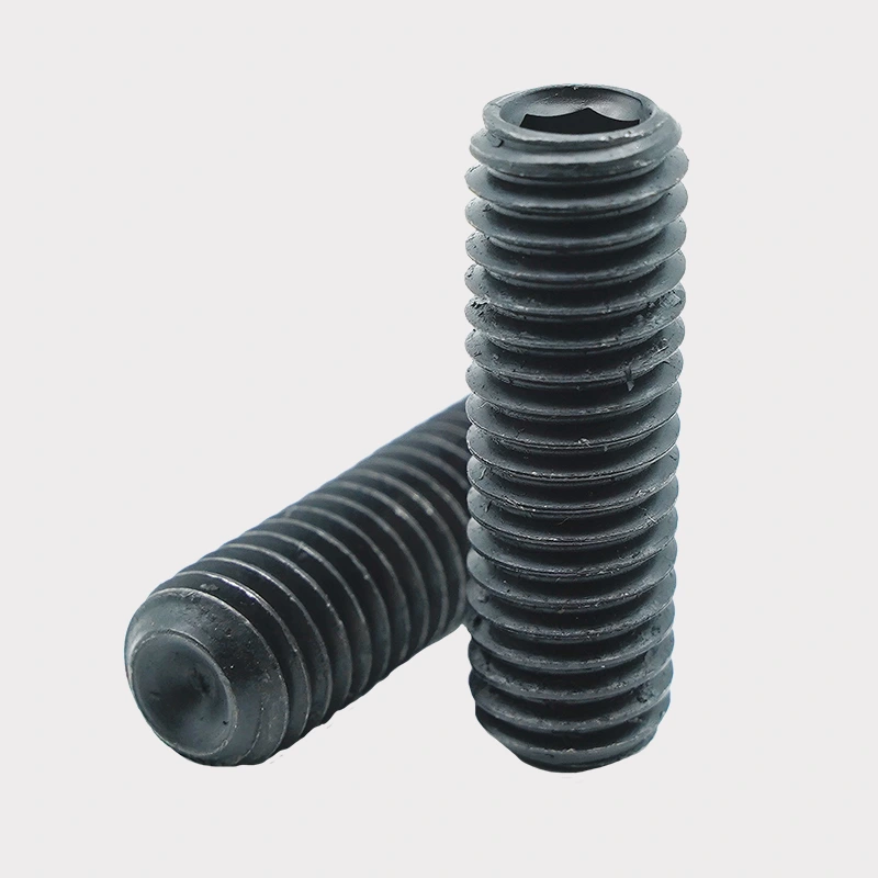 Vis de jeu de socket hexadécimal à oxyde noir avec point de tasse