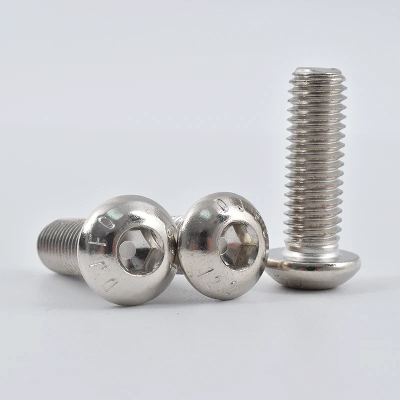 Vis de tête à bouton hexadécimal plaqué nickel